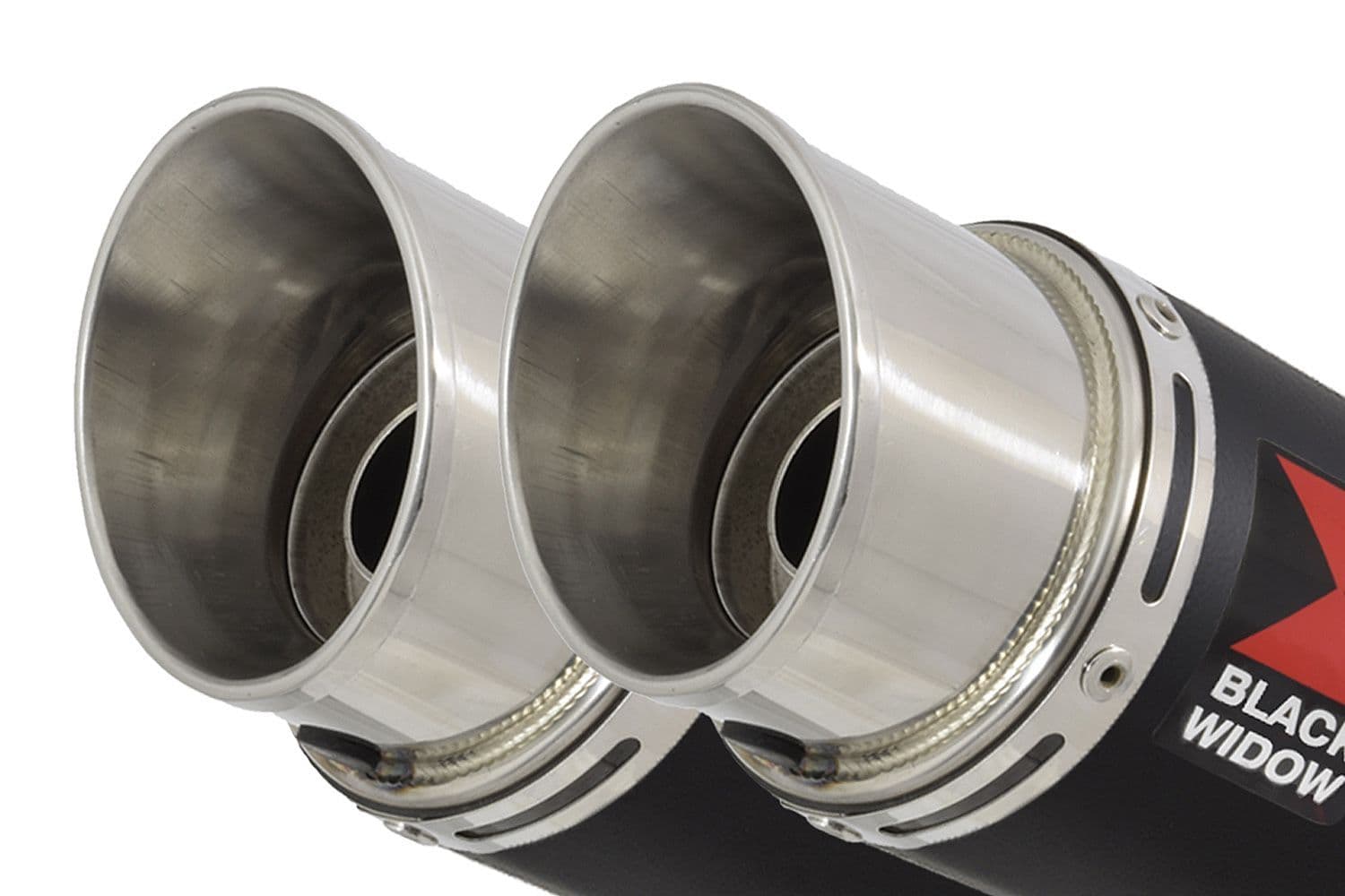 ZZR 1400 Ninja ZX14 06-07 4-2 Exhaust Silencers 200mm Round Black