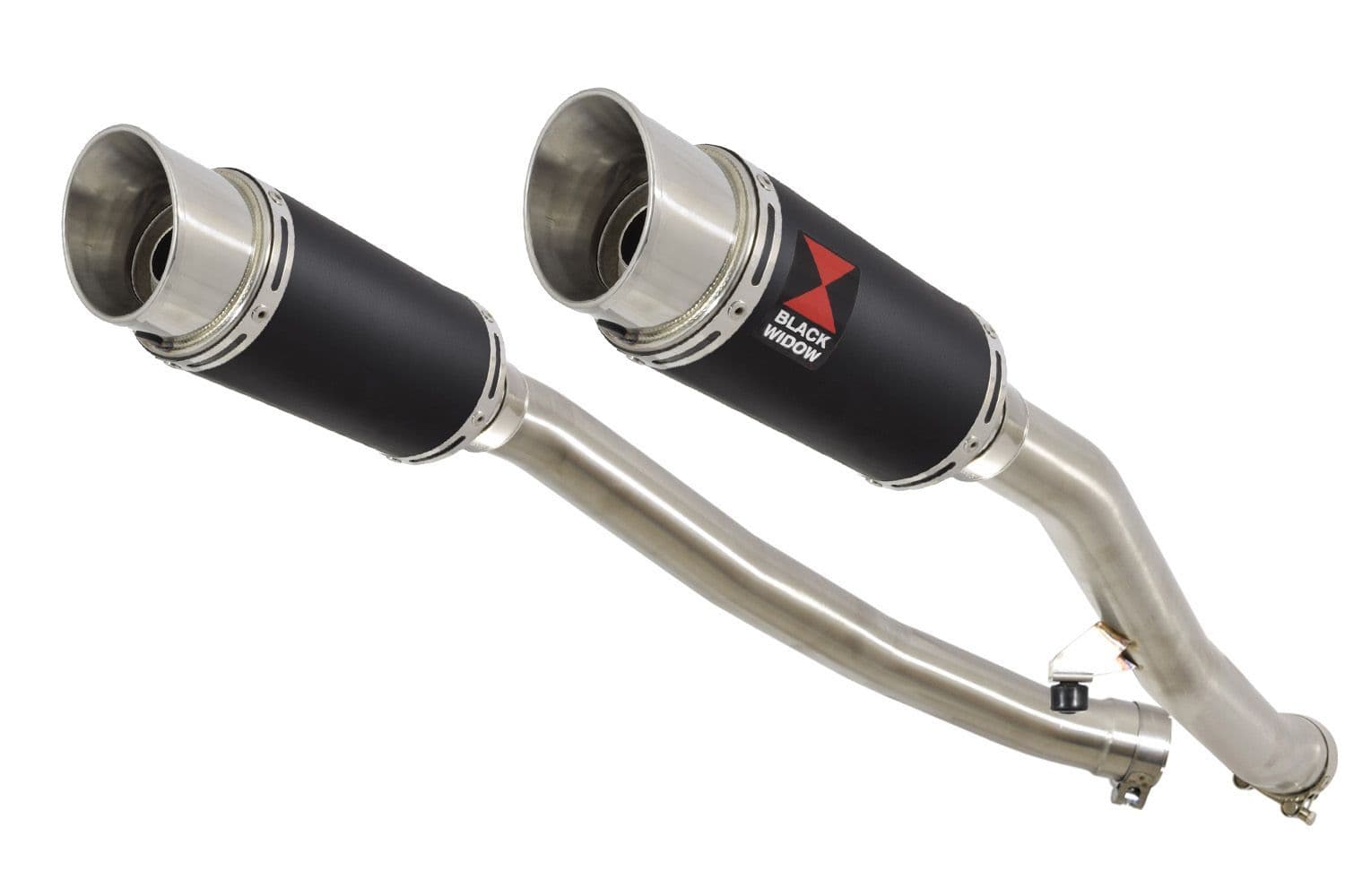 ZZR 1400 Ninja ZX14 06-07 4-2 Exhaust Silencers 200mm Round Black