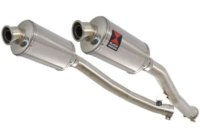 ZZR 1400 Ninja ZX14 06-07 4-2 Exhaust Silencers 230mm Oval Stainless