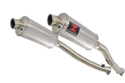 ZZR 1400 Ninja ZX14 06-07 4-2 Exhaust Silencers 300mm Oval Stainless