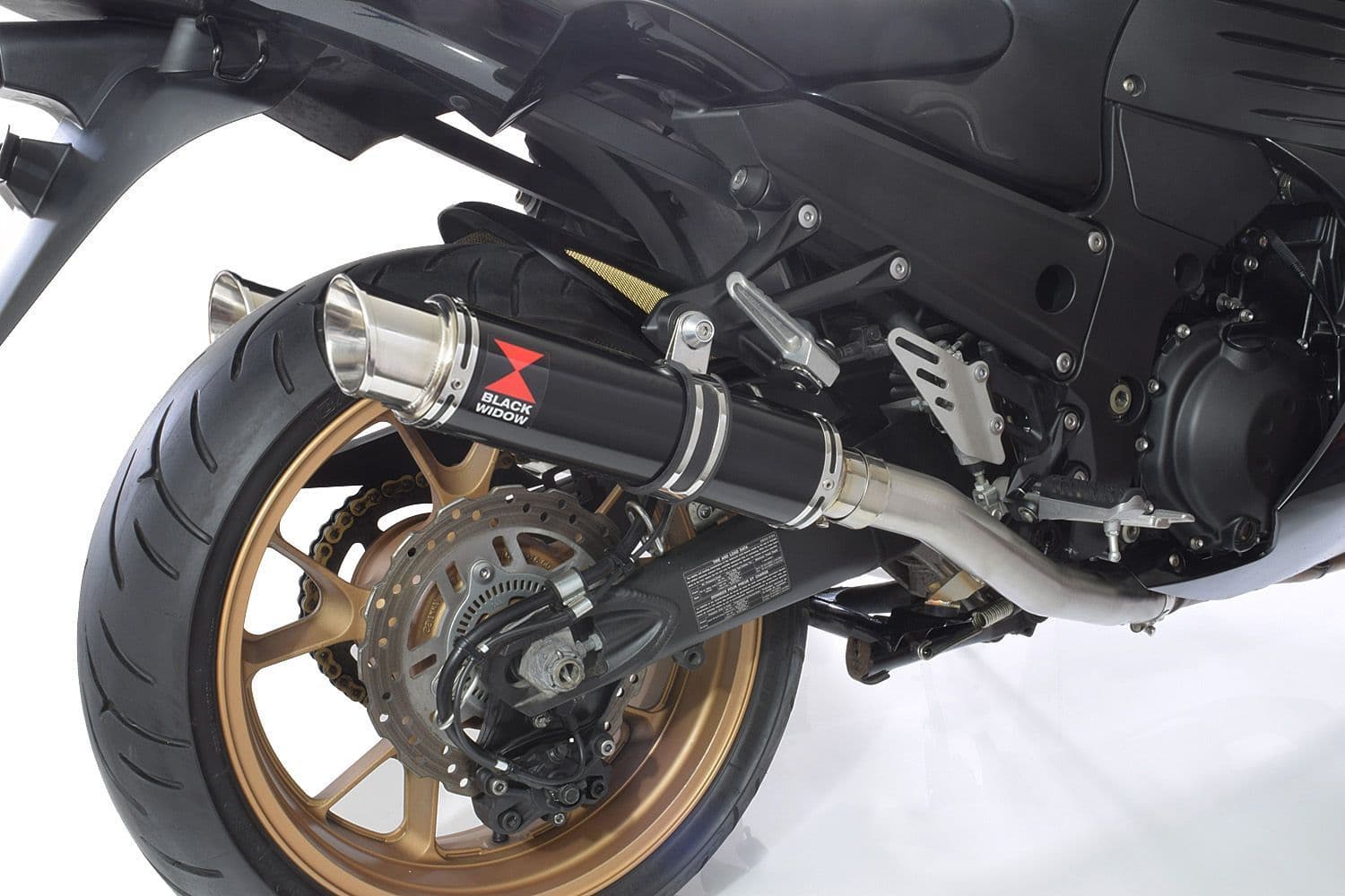 BLACK WIDOW ウレタン ZZR 1400 Ninja ZX14 06-07 4-2 Exhaust Silencers 350mm GP