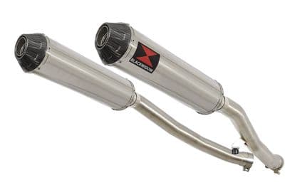 ZZR 1400 Ninja ZX14 06-07 4-2 Exhaust Silencers 370mm Round Stainless & Carbon Tip