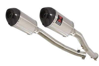 ZZR 1400 Ninja ZX14 08-11 4-2 Exhaust Silencers 200mm Oval Stainless Carbon Tip