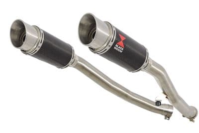 ZZR 1400 Ninja ZX14 08-11 4-2 Exhaust Silencers 200mm Round Carbon