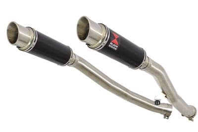ZZR 1400 Ninja ZX14 08-11 4-2 Exhaust Silencers 230mm GP Round Black Stainless