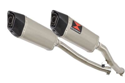 ZZR 1400 Ninja ZX14 08-11 4-2 Exhaust Silencers 300mm Hexagonal Steel  & Carbon Tip