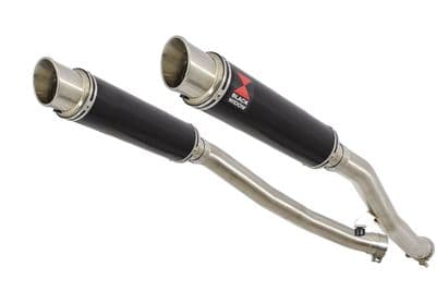 ZZR 1400 Ninja ZX14 08-11 4-2 Exhaust Silencers 350mm GP Round Black Stainless