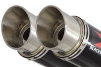ZZR 1400 Ninja ZX14 08-11 4-2 Exhaust Silencers 360mm GP Round Black Stainless