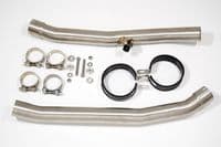 ZZR 1400 Ninja ZX14 08-11 4-2 Exhaust Silencers 370mm Round Black Stainless & Carbon Tip