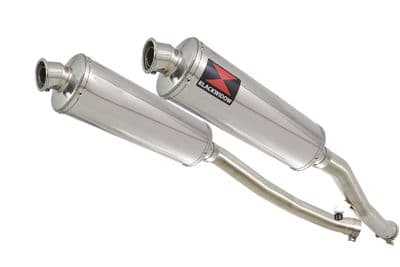 ZZR 1400 Ninja ZX14 08-11 4-2 Exhaust Silencers 400mm Oval Stainless
