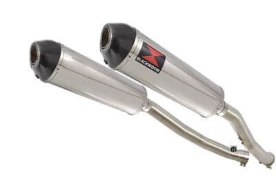 ZZR 1400 Ninja ZX14 08-11 4-2 Exhaust Silencers 400mm Oval Stainless Carbon Tip