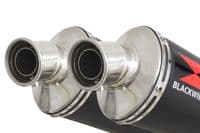 ZZR 1400 Ninja ZX14 08-11 4-2 Exhaust Silencers 400mm Round Black Stainless