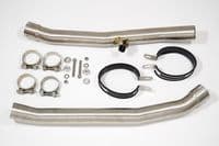 ZZR 1400 Ninja ZX14 08-11 4-2 Exhaust Silencers 400mm Round Black Stainless