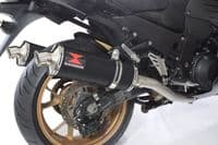 ZZR 1400 Ninja ZX14 08-11 4-2 Exhaust Silencers 400mm Round Black Stainless
