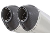 ZZR 1400 Ninja ZX14 2012 - 2025 4-2 Exhaust Silencers 200mm Oval Stainless Carbon Tip