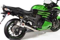 ZZR 1400 Ninja ZX14 2012 - 2025 4-2 Exhaust Silencers 200mm Oval Stainless Carbon Tip