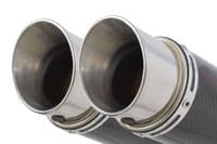 ZZR 1400 Ninja ZX14 2012 - 2025 4-2 Exhaust Silencers 200mm Round Carbon