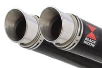 ZZR 1400 Ninja ZX14 2012 - 2025 4-2 Exhaust Silencers 230mm GP Round Black Stainless