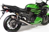 ZZR 1400 Ninja ZX14 2012 - 2025 4-2 Exhaust Silencers 230mm GP Round Black Stainless