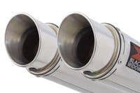 ZZR 1400 Ninja ZX14 2012 - 2025 4-2 Exhaust Silencers 230mm GP Round Stainless