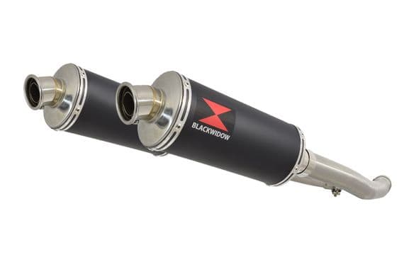 ZZR 1400 Ninja ZX14 2012 - 2025 4-2 Exhaust Silencers 300mm Oval Black Stainless