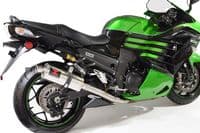 ZZR 1400 Ninja ZX14 2012 - 2025 4-2 Exhaust Silencers 300mm Oval Stainless