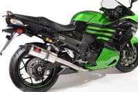 ZZR 1400 Ninja ZX14 2012 - 2025 4-2 Exhaust Silencers 300mm Oval Stainless Carbon Tip