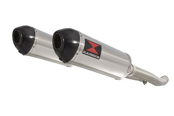 ZZR 1400 Ninja ZX14 2012 - 2025 4-2 Exhaust Silencers 300mm Oval Stainless Carbon Tip