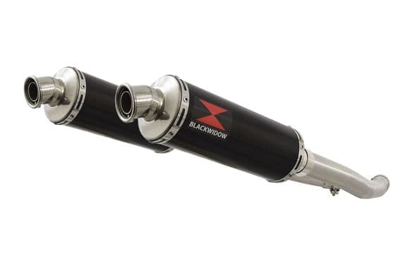 ZZR 1400 Ninja ZX14 2012 - 2025 4-2 Exhaust Silencers 300mm Round Black Stainless