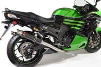 ZZR 1400 Ninja ZX14 2012 - 2025 4-2 Exhaust Silencers 350mm GP Round Carbon