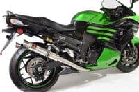 ZZR 1400 Ninja ZX14 2012 - 2025 4-2 Exhaust Silencers 350mm GP Round Stainless