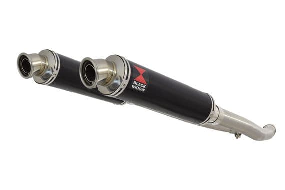 ZZR 1400 Ninja ZX14 2012 - 2025 4-2 Exhaust Silencers 350mm Round Black Stainless