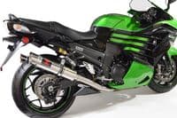 ZZR 1400 Ninja ZX14 2012 - 2025 4-2 Exhaust Silencers 360mm GP Round Stainless