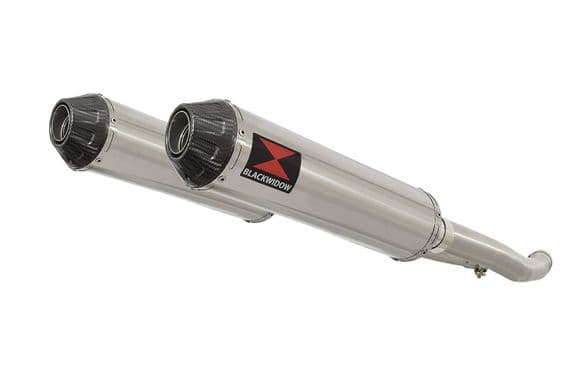 ZZR 1400 Ninja ZX14 2012 - 2025 4-2 Exhaust Silencers 370mm Round Stainless Carbon Tip