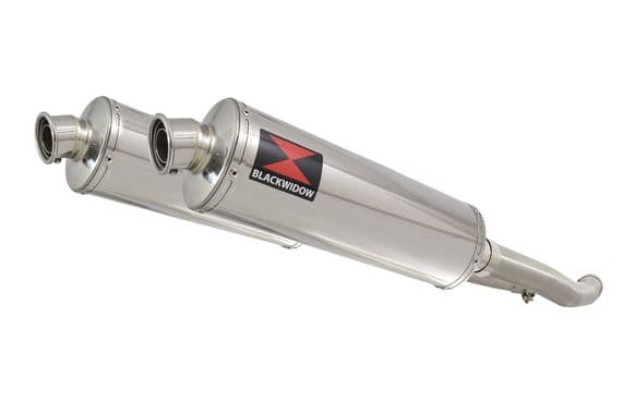ZZR 1400 Ninja ZX14 2012 - 2025 4-2 Exhaust Silencers 400mm Oval Stainless