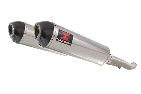 ZZR 1400 Ninja ZX14 2012 - 2025 4-2 Exhaust Silencers 400mm Oval Stainless Carbon Tip