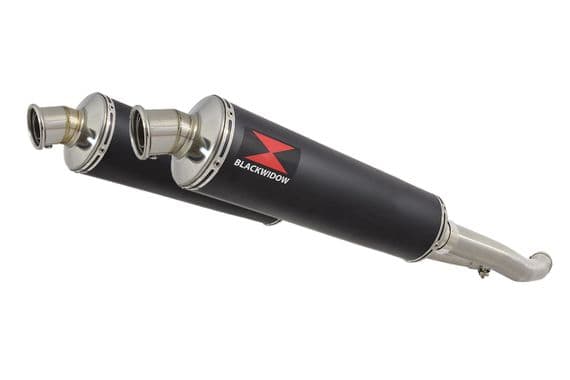 ZZR 1400 Ninja ZX14 2012 - 2025 4-2 Exhaust Silencers 400mm Round Black Stainless