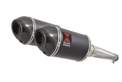 ZZR1200 ZZR 1200 4-2 Exhaust Silencers 200mm Oval Black Stainless Carbon Tip