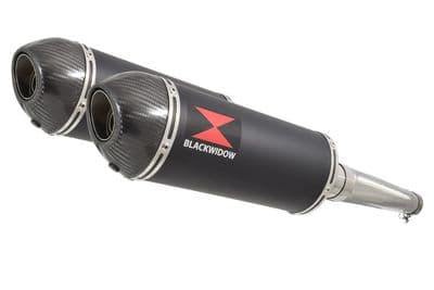 ZZR1200 ZZR 1200 4-2 Exhaust Silencers 300mm Oval Black Stainless Carbon Tip