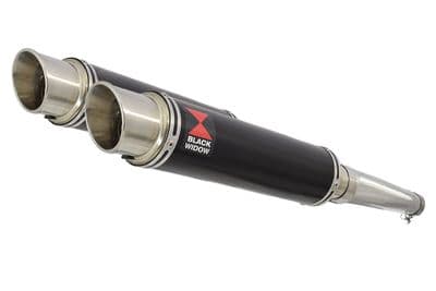 ZZR1200 ZZR 1200 4-2 Exhaust Silencers 350mm GP Round Black Stainless