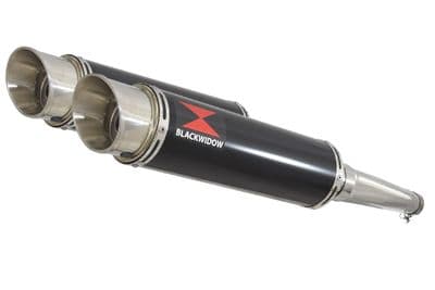 ZZR1200 ZZR 1200 4-2 Exhaust Silencers 360mm GP Round Black Stainless