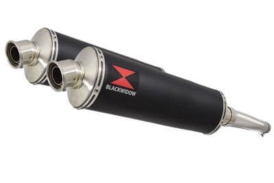 ZZR1200 ZZR 1200 4-2 Exhaust Silencers 400mm Oval Black Stainless