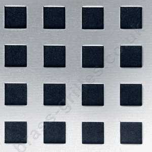 Chartham Square Hole 8mm Silver Anodised Aluminium Grille Sheet 1000mm x 660mm x 1mm
