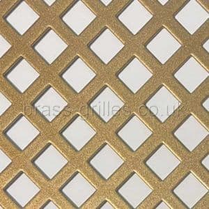 Diamond Hole 10mm Gold Powder Coated Steel Grille Sheet 1000mm x 660mm x 1mm