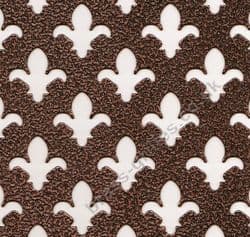Fleur De Lys 28mm Decorative Steel Grille Antique Copper Powder Coated Sheet 660mm x 1000mm
