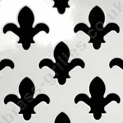 Fleur De Lys 28mm White Powder Coated Steel Grille Sheet 660mm x 1000mm x 1mm