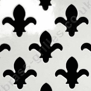 Fleur De Lys 28mm White Powder Coated Steel Grille Sheet 660mm x 1000mm x 1mm