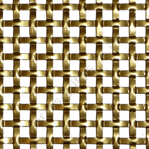 Interwoven Square Effect Gold Grille Anodised Aluminium Sheet 1000mm x 660mm x 1.5mm
