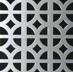 Ohio Decorative Grille Silver Anodised Aluminium Sheet 1000mm x 660mm x 1mm