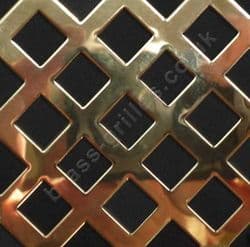 Polished Brass Grille 10mm Diamond Hole Perforated Sheet 1000mm x 660mm x 0.7mm